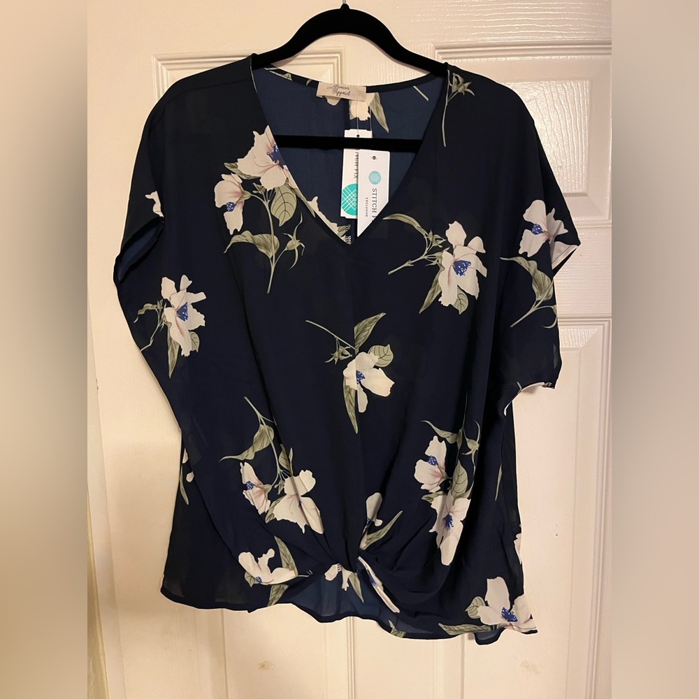 Cute knit detail blouse